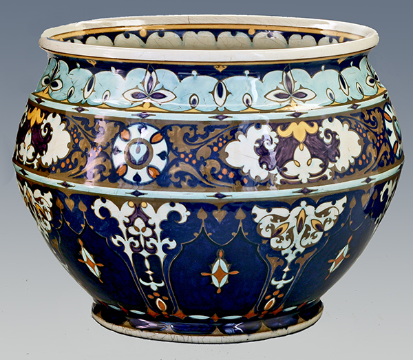 Nr.: 13, On offer decorative pottery made by Rozenburg, Description: (juliana) Plateel Pot, Diameter 37 cm Height 26,7 cm, period: Year 1913, Decorator : unknown, 